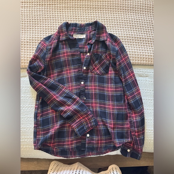 Abercrombie Kids Red and Blue Plaid Shirt - Picture 1 of 2
